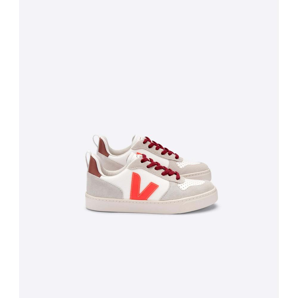 Kids\' Veja V-10 BONTON Sneakers White/Orange | SG 838UZG